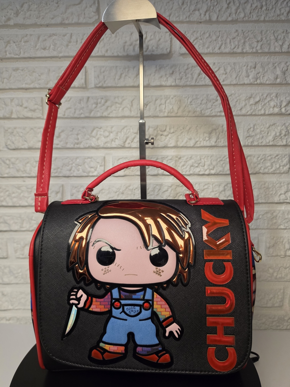 Black & Red Chucky Illustration Satchel